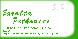 sarolta petkovics business card